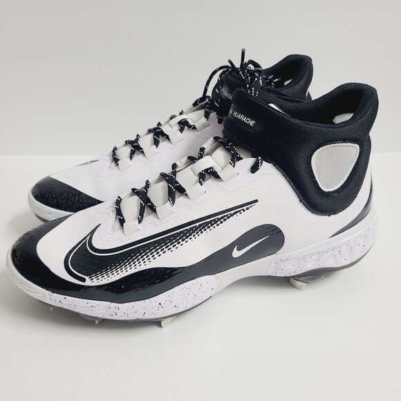 NEW Nike Alpha Huarache Elite 4 Mid Baseball Cleats FD2744-107 Size 12 White